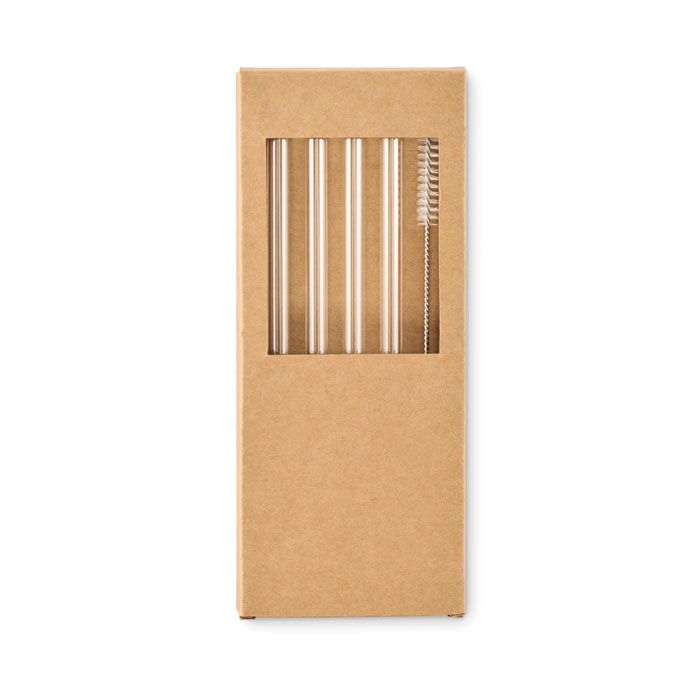Glas Trinkhalme-Set GLAW - holz-871