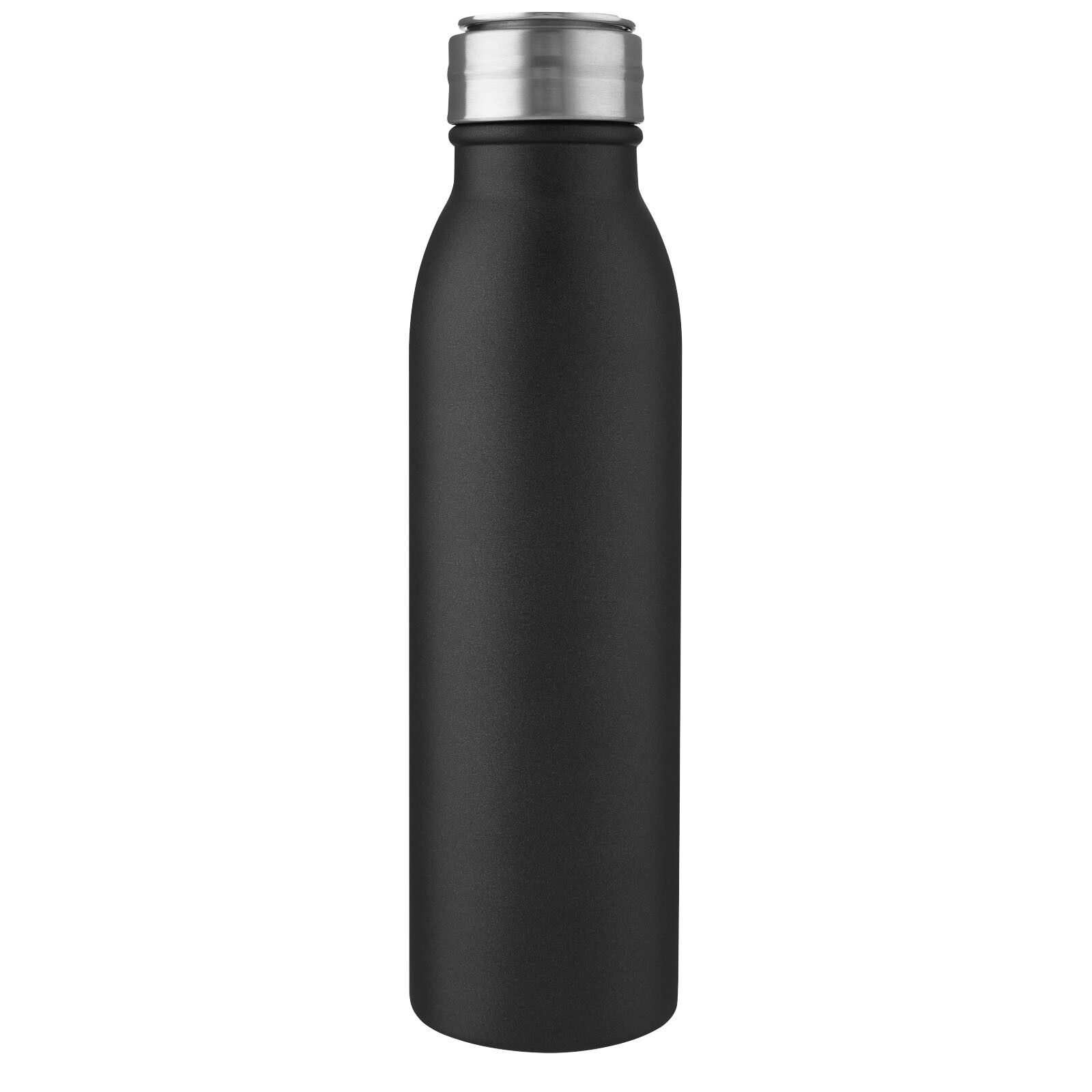 Harper 700 ml Sportflasche aus Edelstahl mit Metallschlaufe - schwarz-758