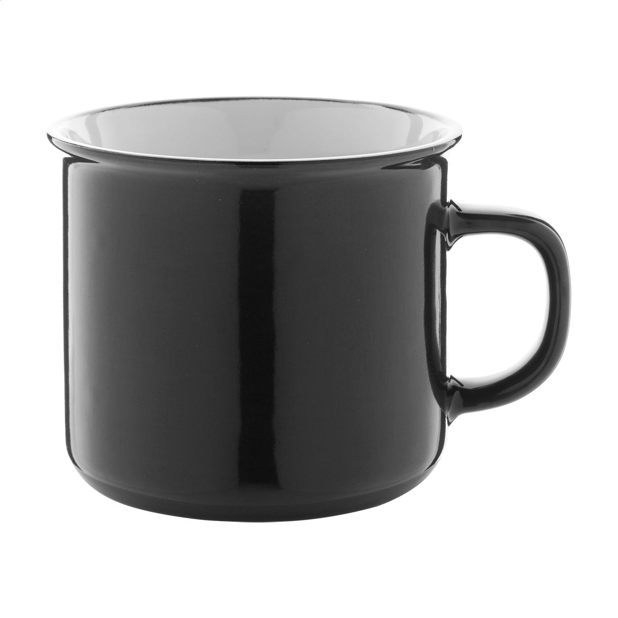 Woodstock Vintage-Keramiktasse, 300 ml - schwarz-678
