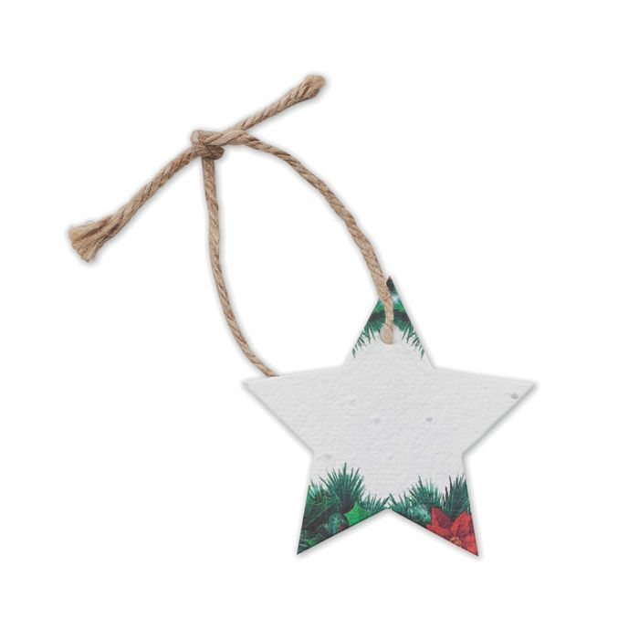 Weihnachtsschmuck Samenpapier STARSEED - weiß-889