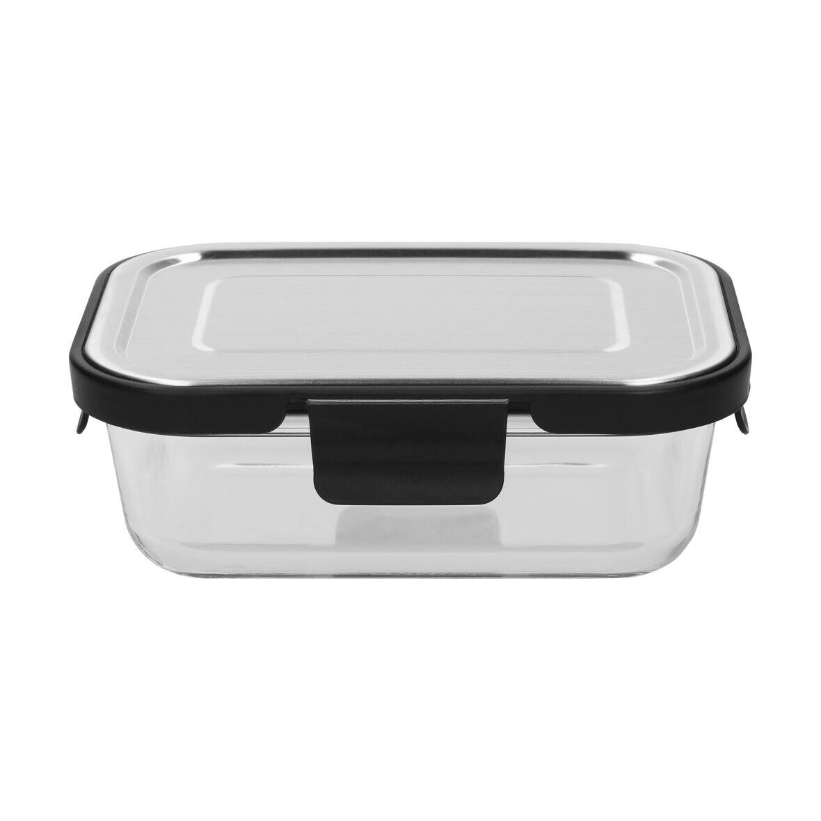 Glasbox LOKA, 640 ml - schwarz - transparent-760