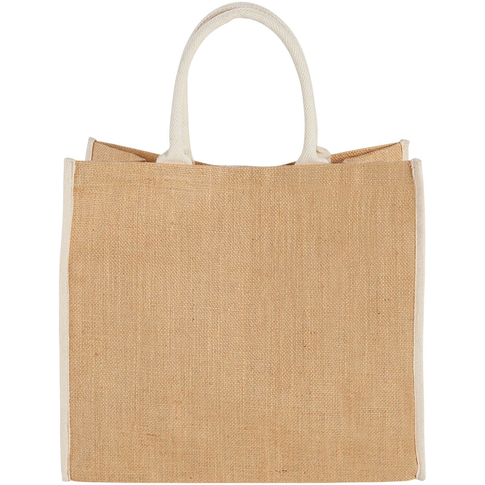 Harry farbige Jute Tragetasche 25L - natur -  weiss-119