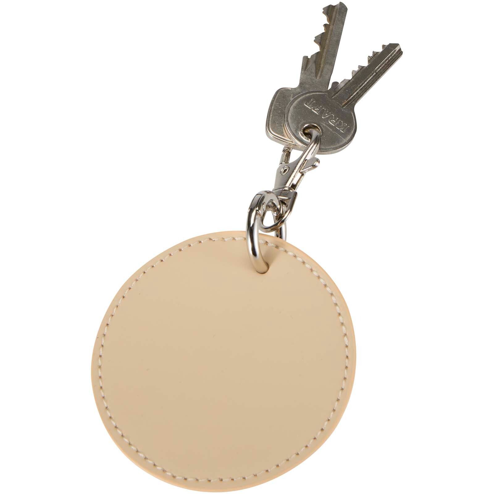 Resi Plus GRS recycelter runder Charm Schlüsselanhänger  - oatmeal-774
