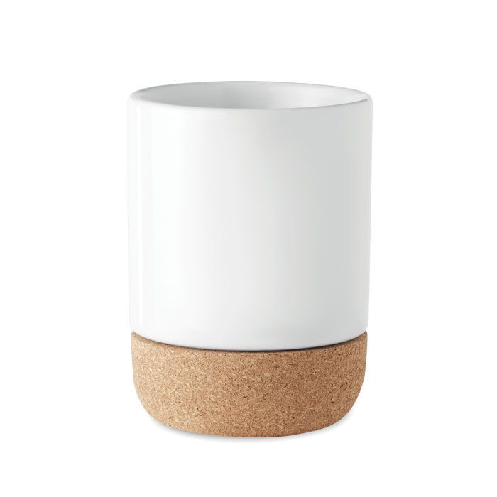Keramikbecher Subli mit Kork 300 ml SUBCORK - weiß-315