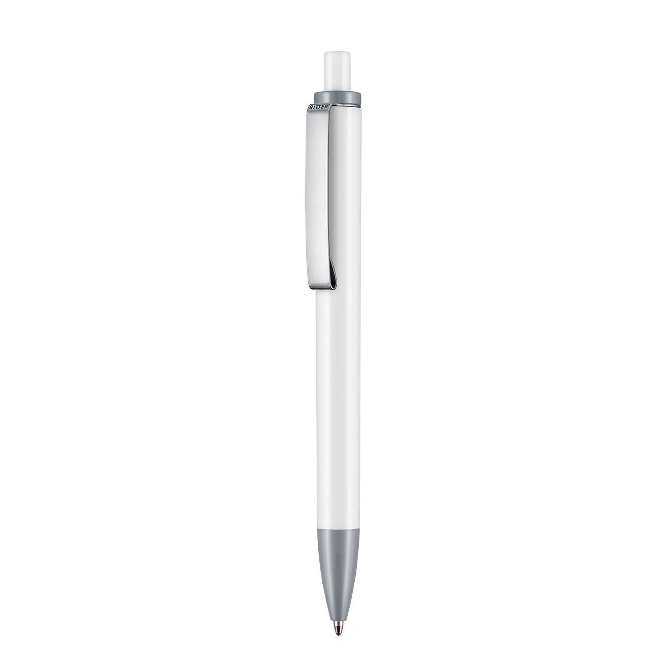 Kugelschreiber EXOS P - weiss - stein-grau-359