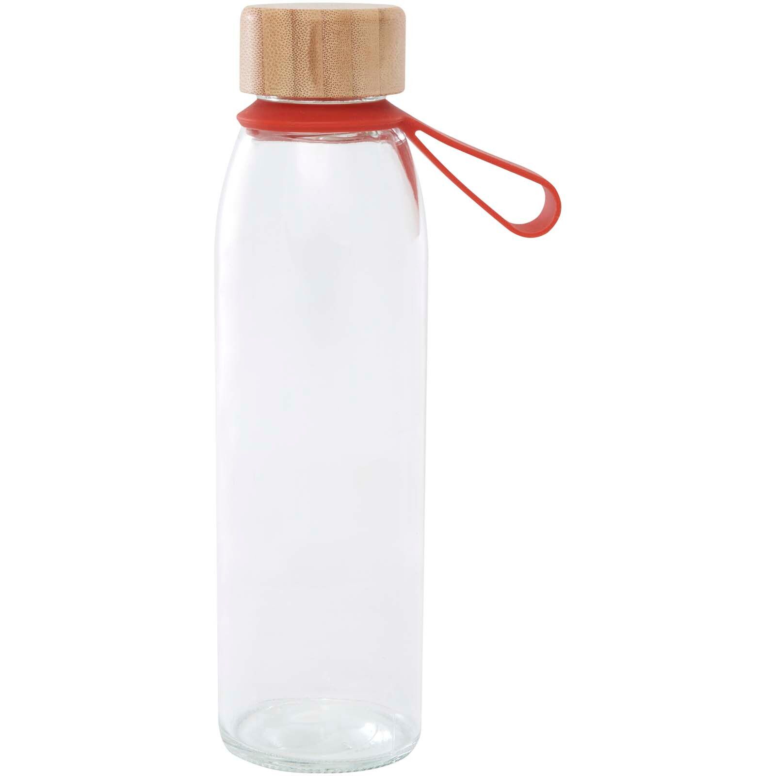 Porto 500 ml Glas-Flasche mit Silikongriff und Bambusdeckel  - ziegelstein-393