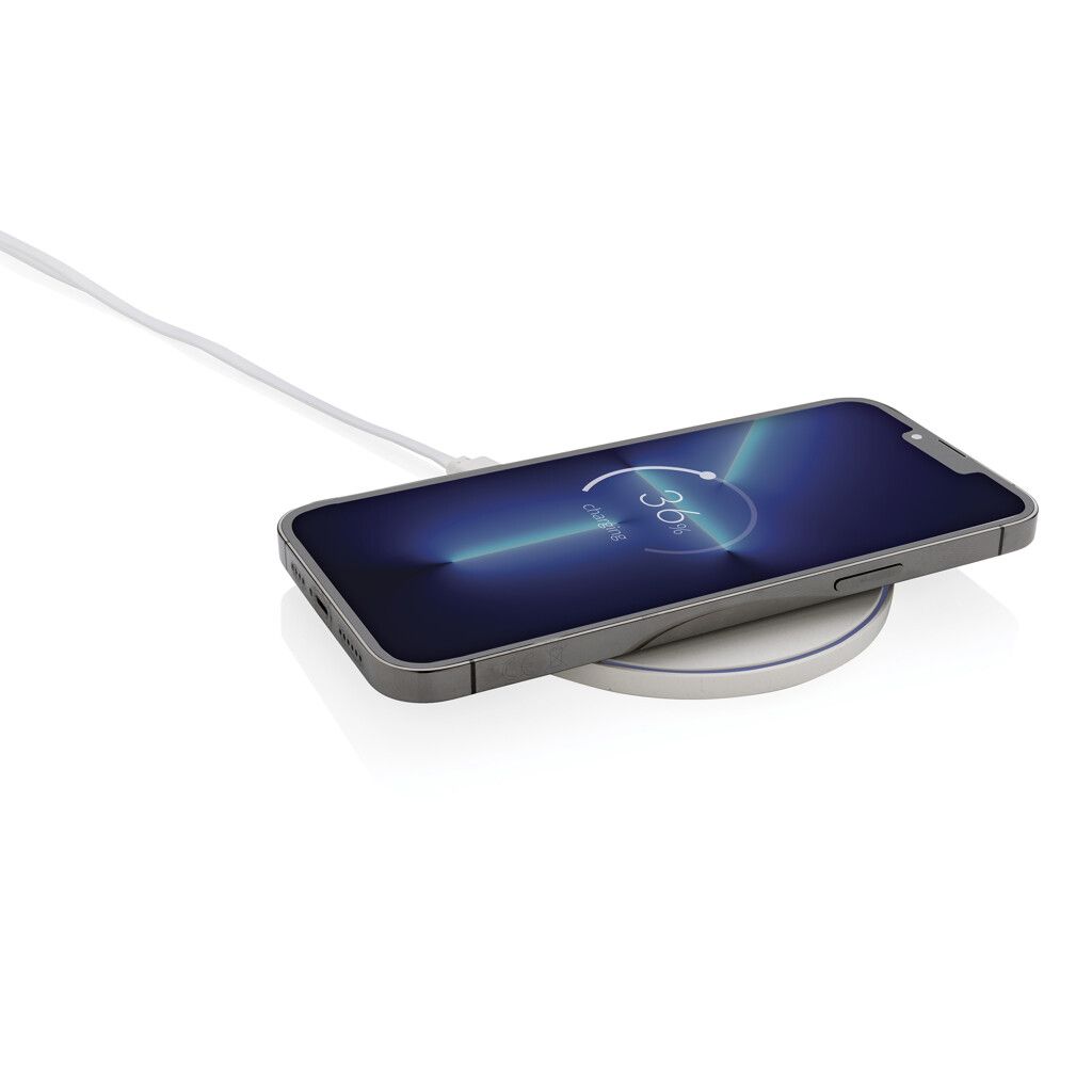 10W Wireless Charger aus RCS Standard recyceltem Kunststoff - weiß-677