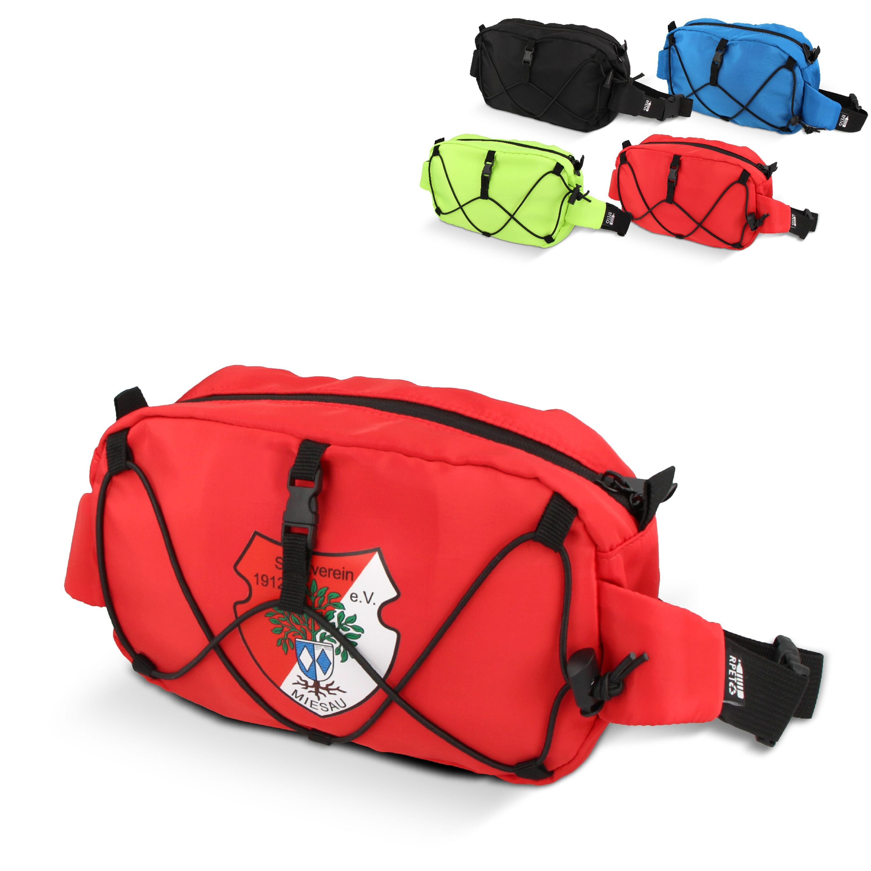 Umhängetasche aus R-PET mit Kordelzug - blau-922
