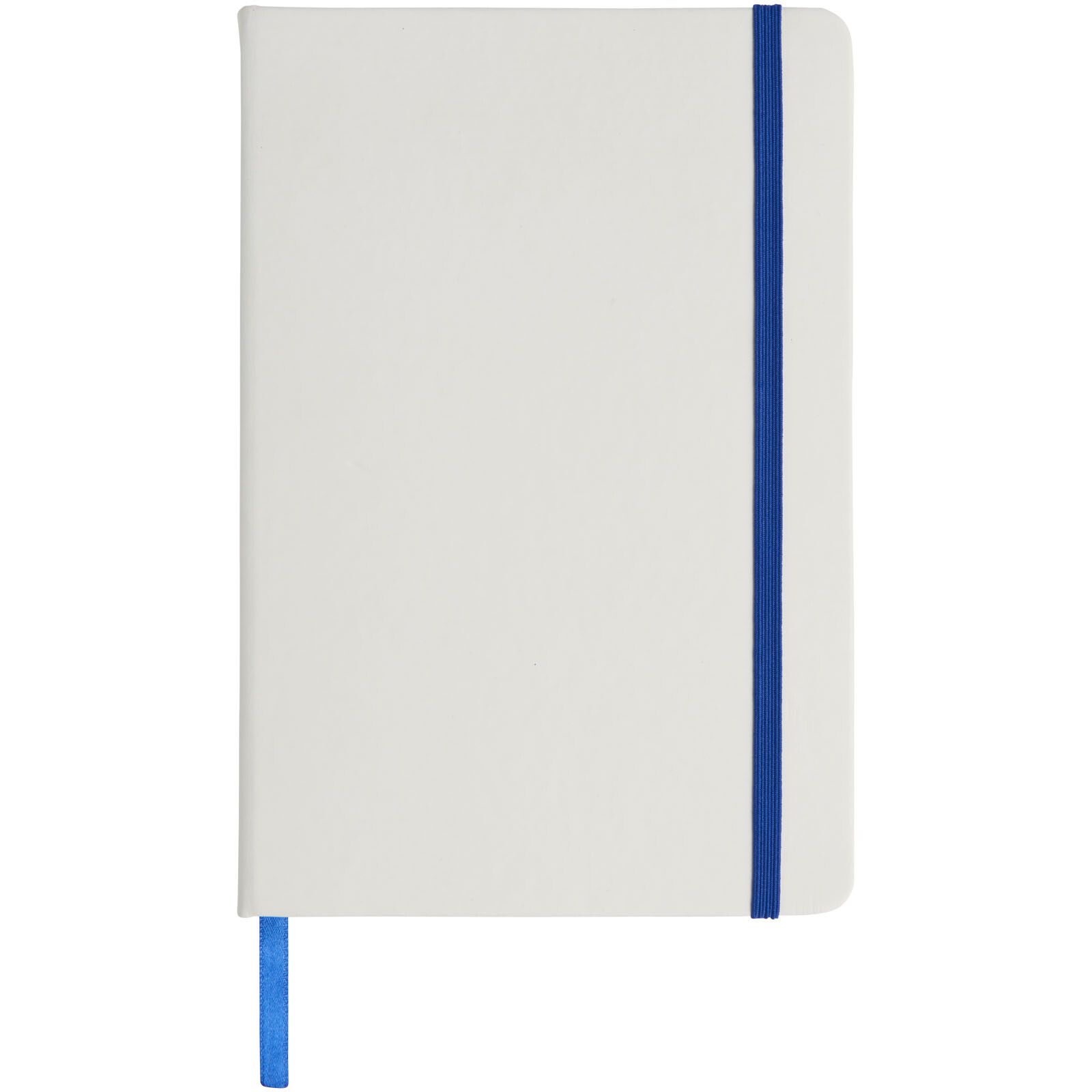 Spectrum weißes A5 Notizbuch mit farbigem Gummiband - weiss -  royalblau-12