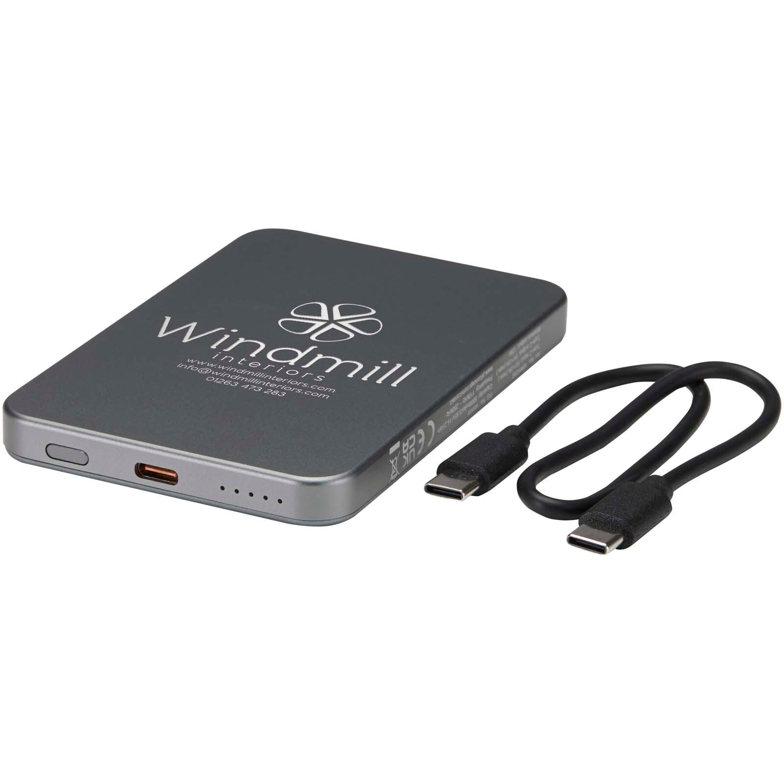 Avis 5000 mAh RCS Powerbank aus recyceltem Aluminium mit Magnetfunktion  - gun metal-669
