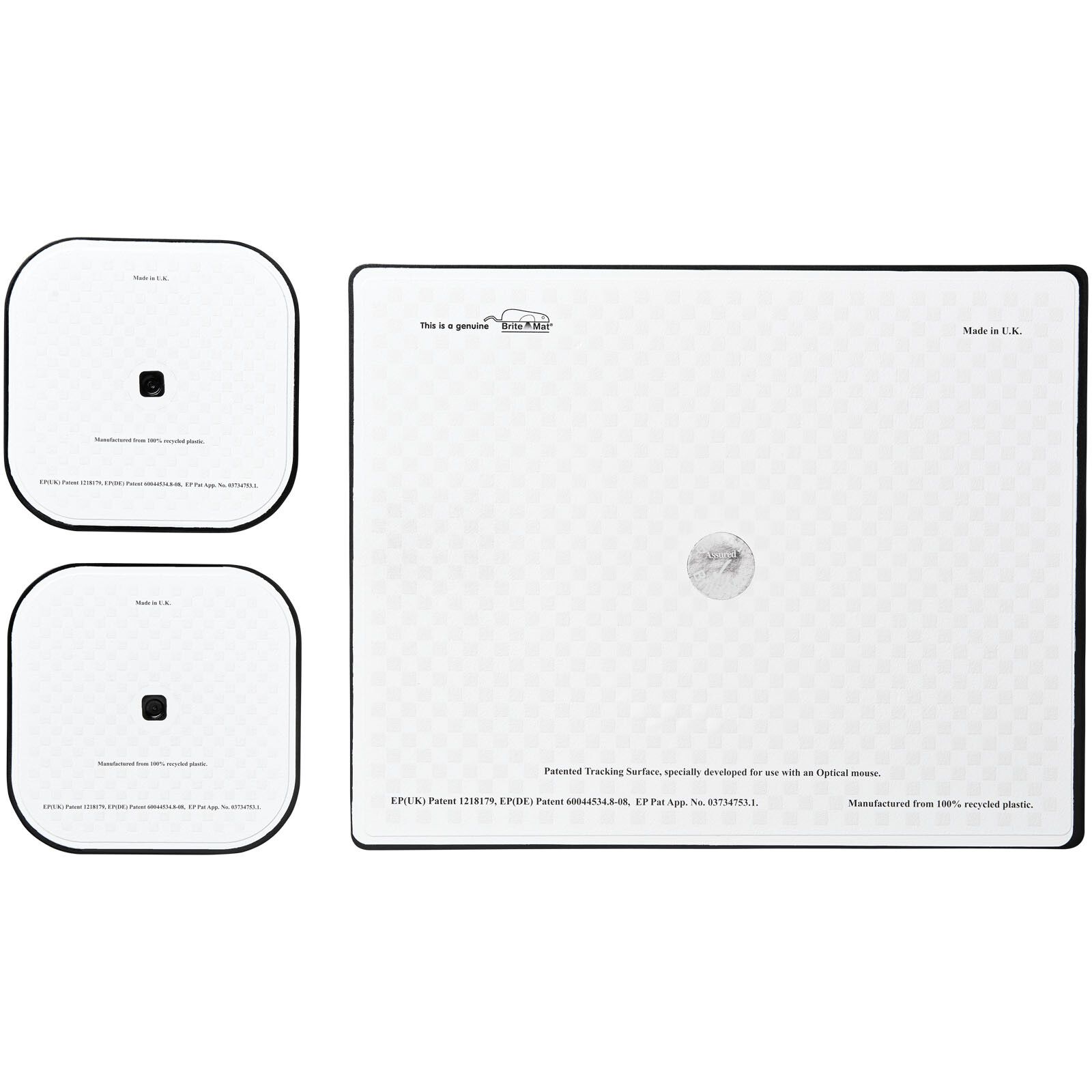 Brite-Mat Mousepad- und Untersetzer-Set 3 - schwarz-383