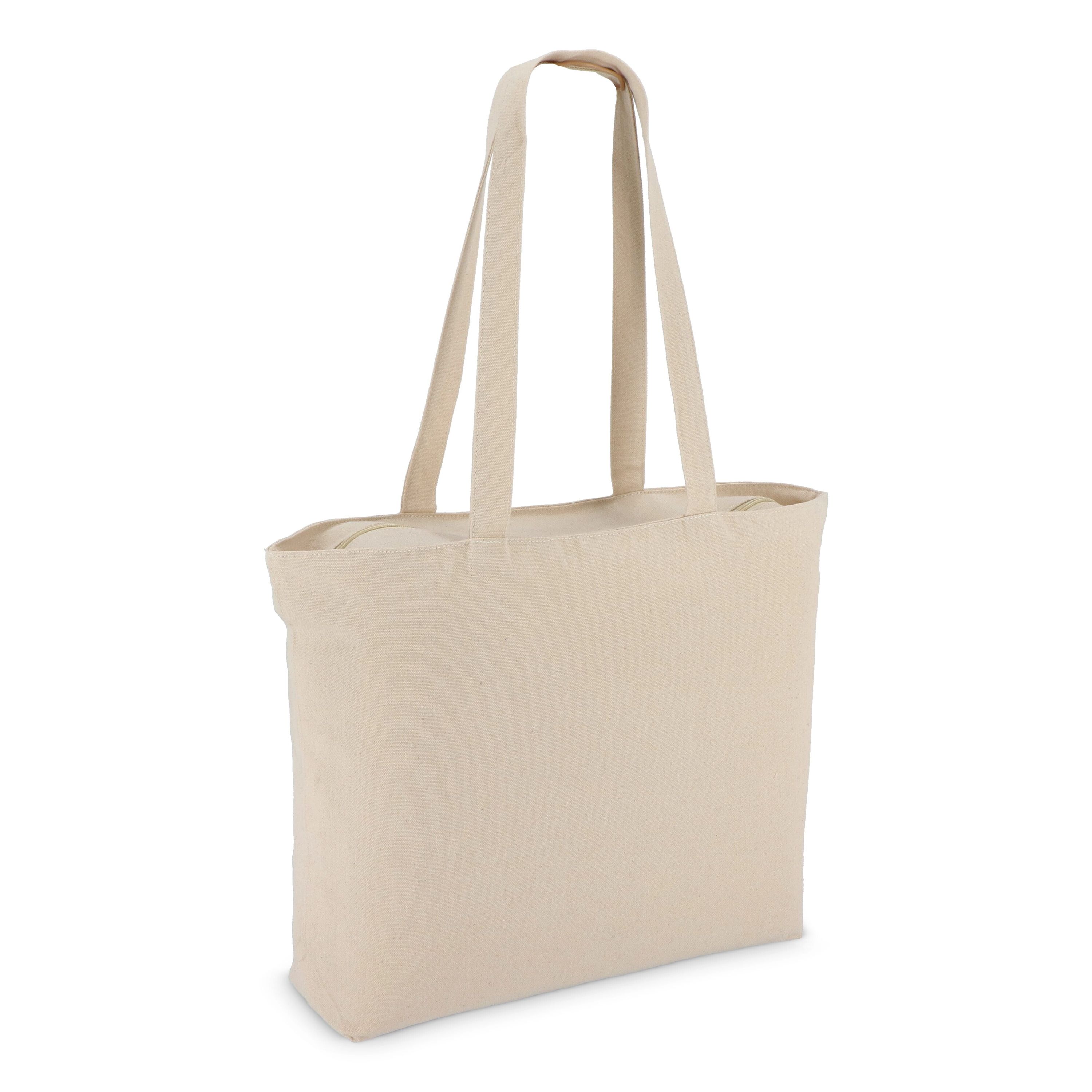 Baumwoll-Tragetasche mit Reißverschluss OEKO-TEX® 47 x 11 x 35cm 320g/m² - natur-22