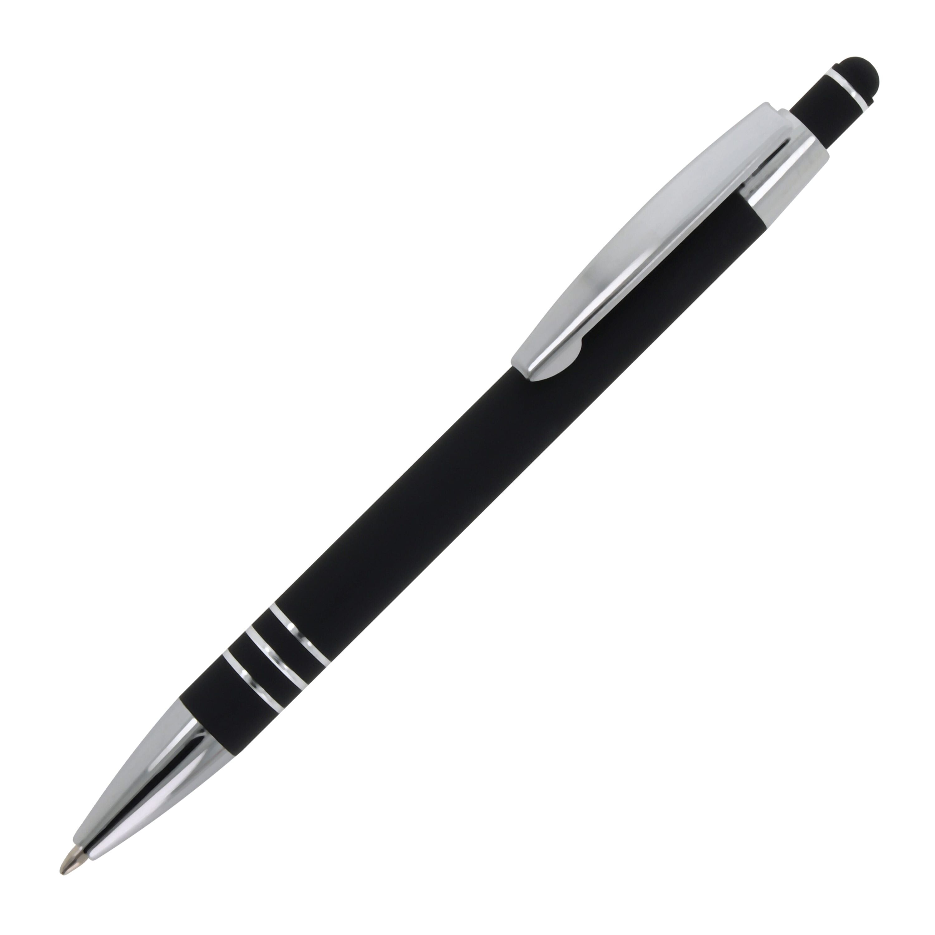 Kugelschreiber Athen Metall Softtouch - schwarz-499