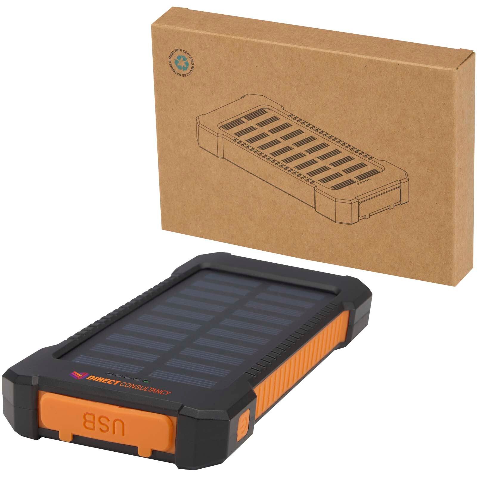 Altair 10 W 5000 mAh robuste Solar Powerbank aus recyceltem Kunststoff mit integrierter Taschenlampe - schwarz-68