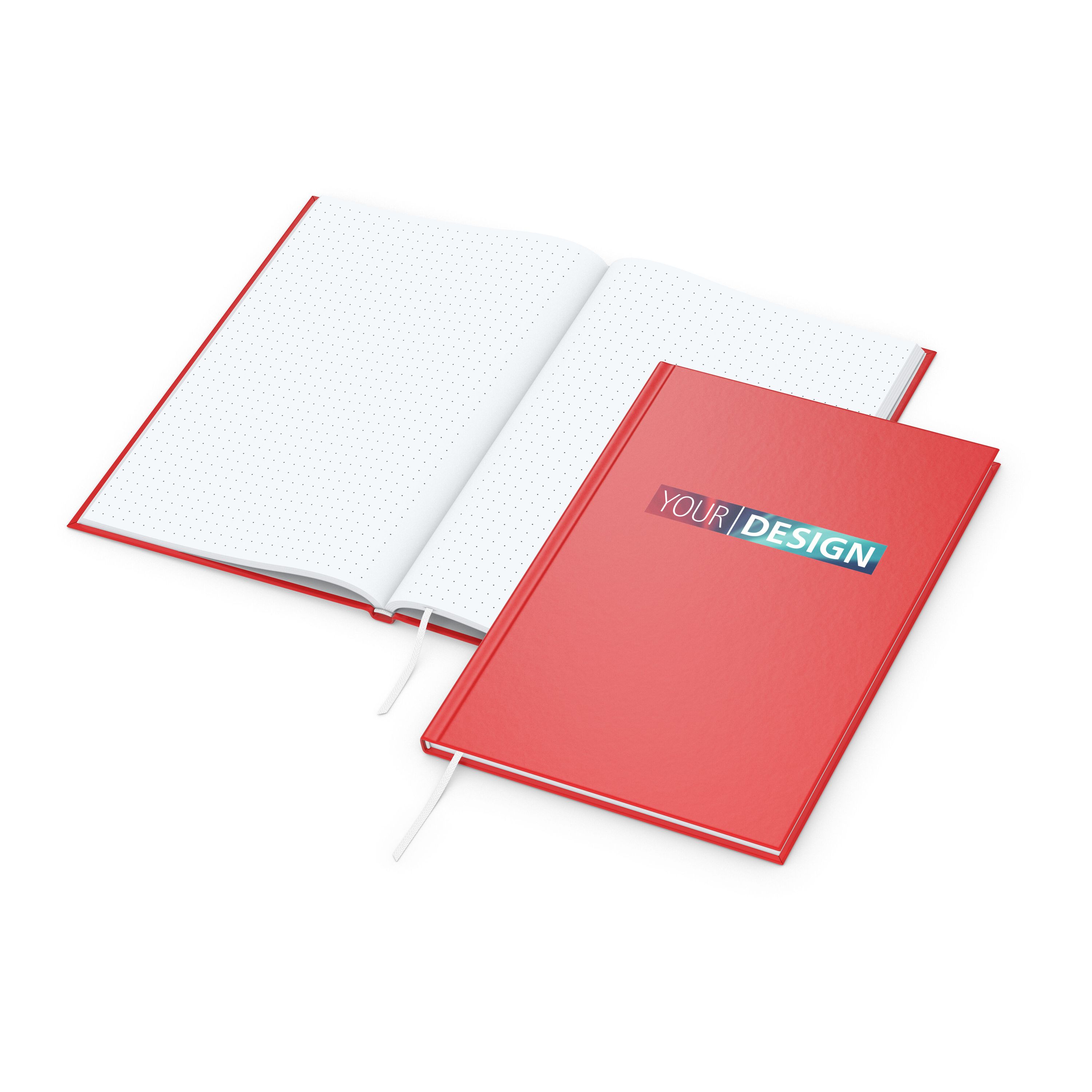 Notizbuch Memo-Book, A5, Punktraster, rot-67