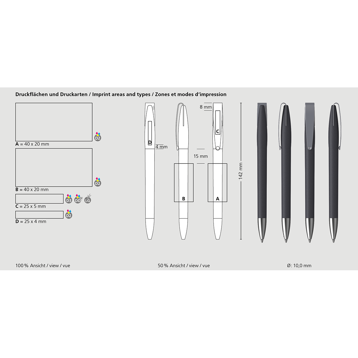Drehkugelschreiber Cobra softgrip MMs - softgrip hellgrau-215