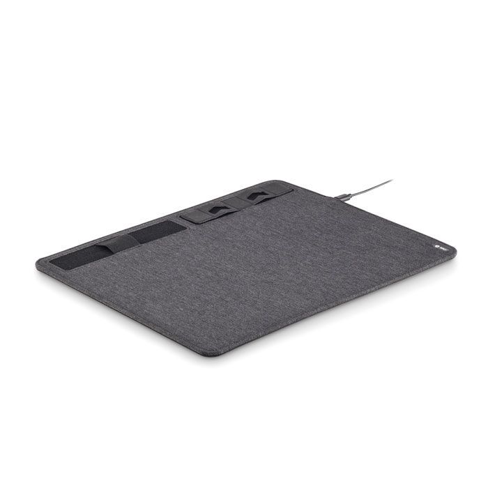 RPET Mousepad 15W Ladesgerät SUPERPAD - steingrau-540