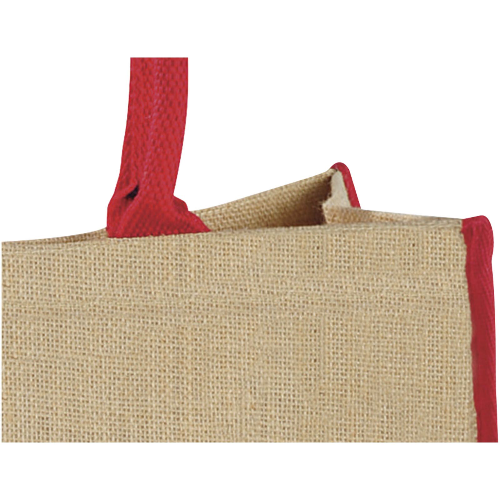 Harry farbige Jute Tragetasche 25L - natur -  rot-714