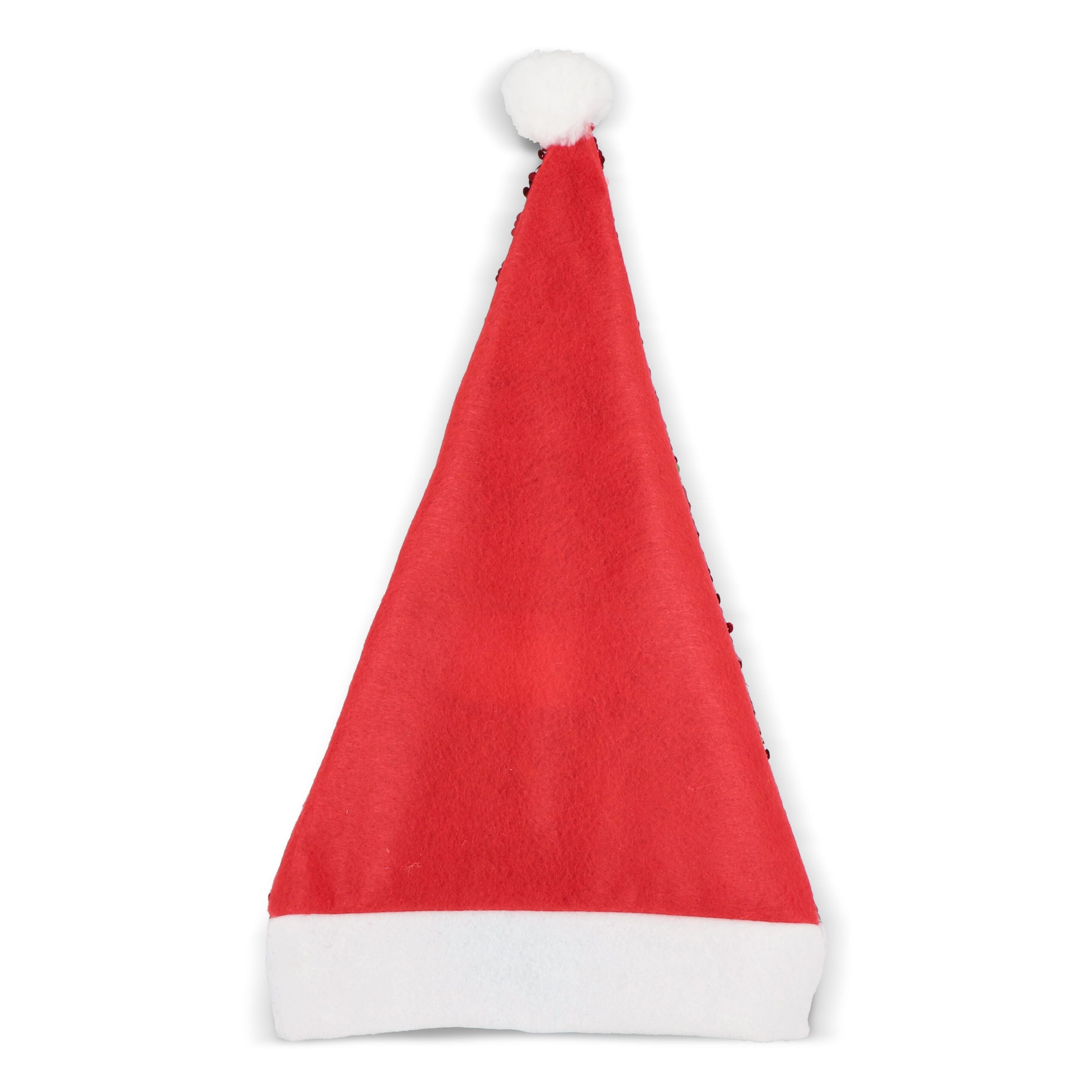 Zweifarbige Pailletten-Weihnachtsmütze - rot  -  grün-629