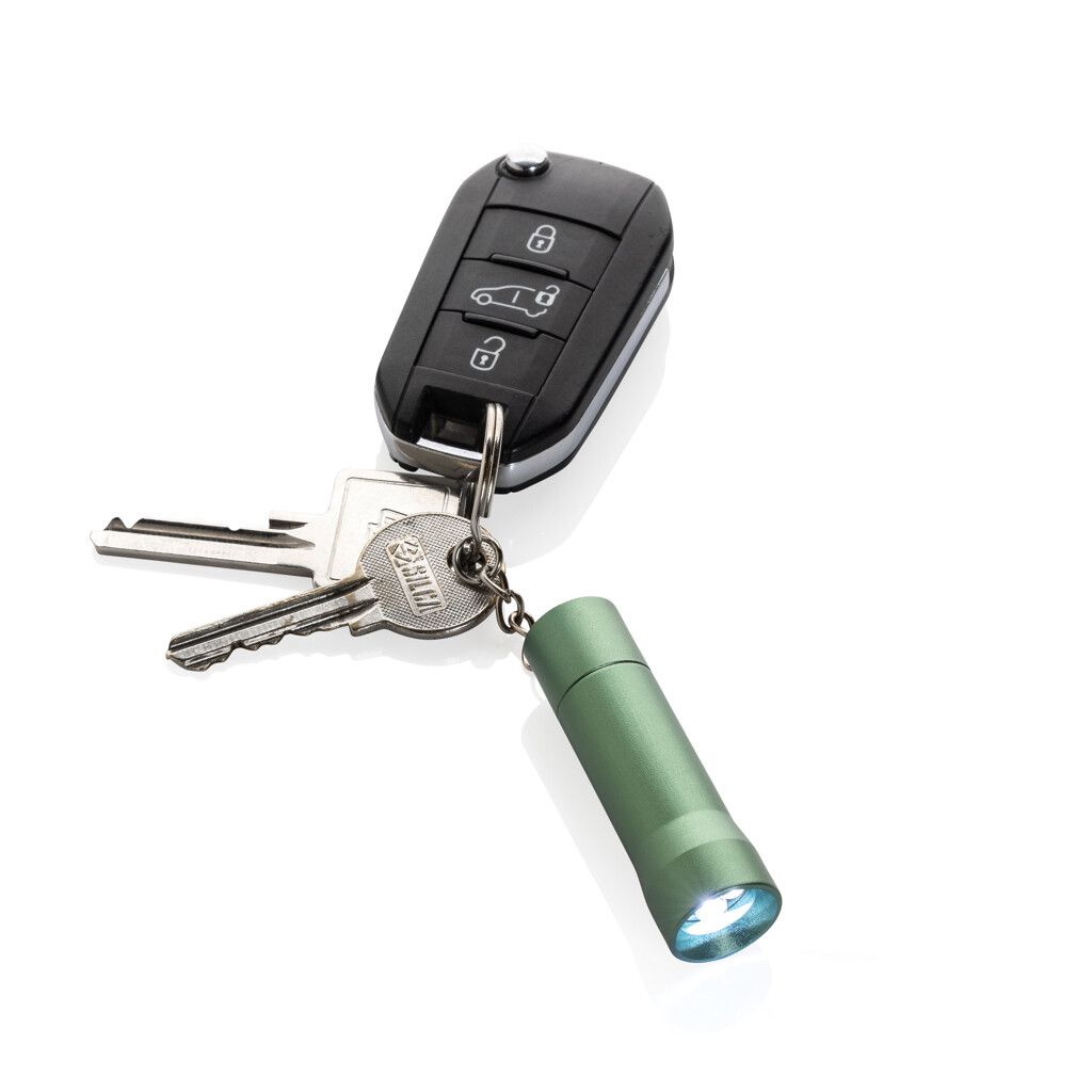 Flash Schlüsselanhänger-Taschenlampe aus RCS rec. Aluminium - grün-220