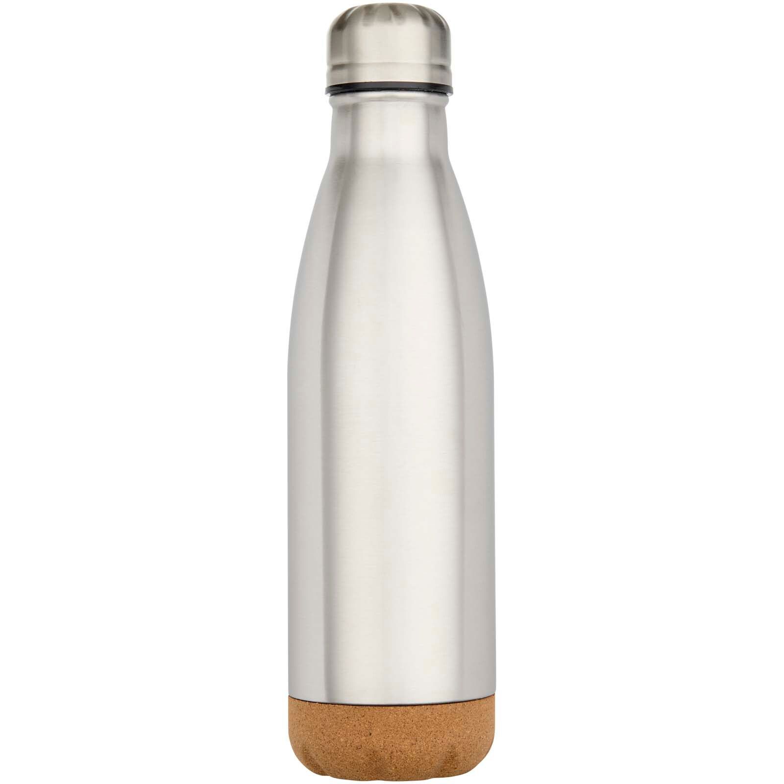 Cove 500 ml doppelwandige, vakuumisolierte Trinkflasche aus Edelstahl mit Korkdetails - mattsilber-686