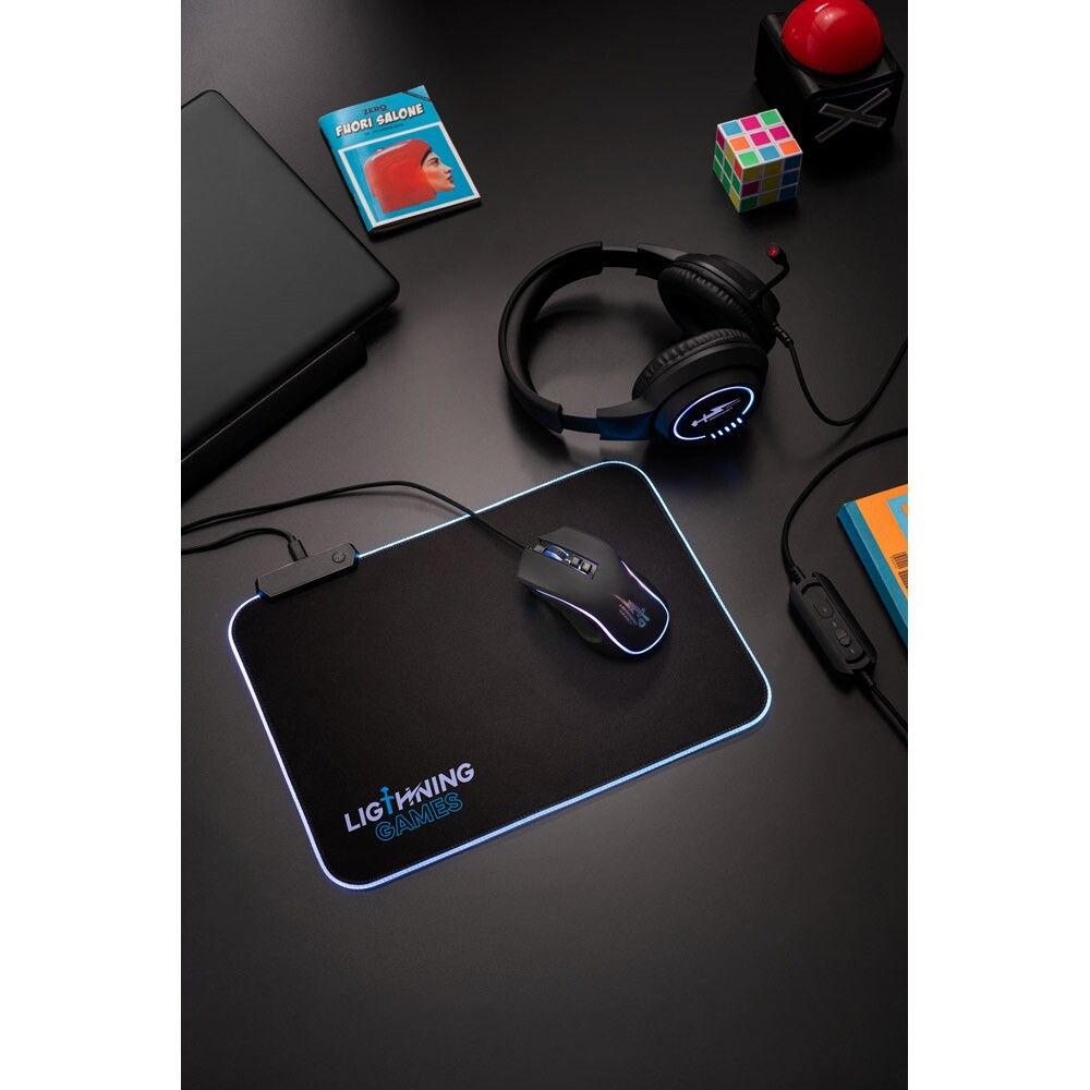 THORNE MOUSEPAD RGB Gaming-Mauspad mit RGB-LED-Leuchten aus Polyester - schwarz-978