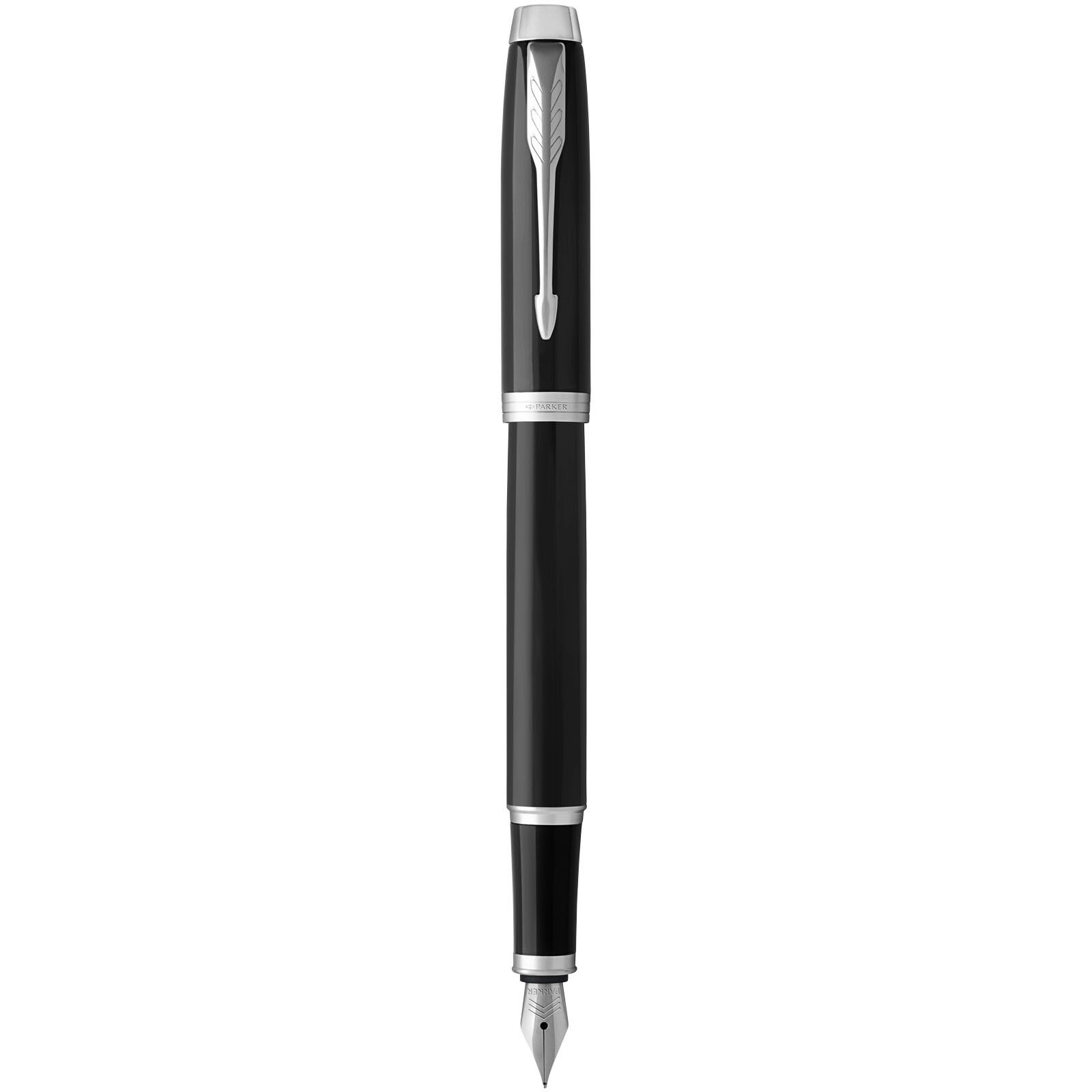 Parker IM Füllfederhalter (blaue Mine) - schwarz -  chrom-36