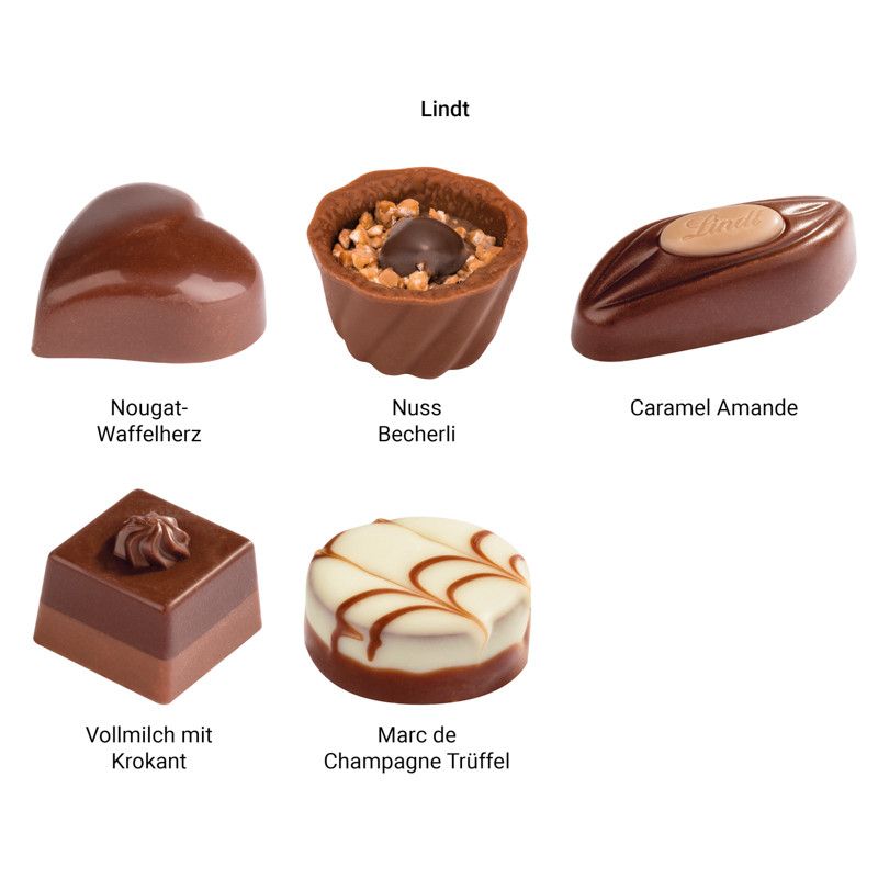 Lindt Präsent im Werbeschuber "Weihnachtsmütze", Lindt Mini Pralinés-512