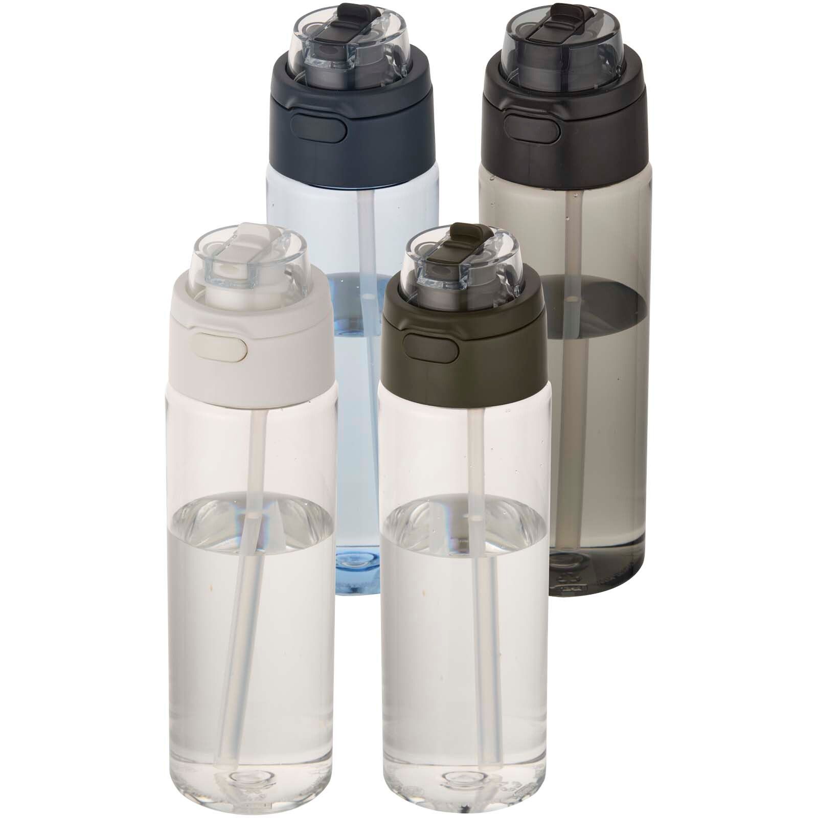 Theron 700 ml RCS Trinkflasche aus recyceltem Kunststoff mit Multifunktionsdeckel und Klappstrohhalm - waldgrün-275