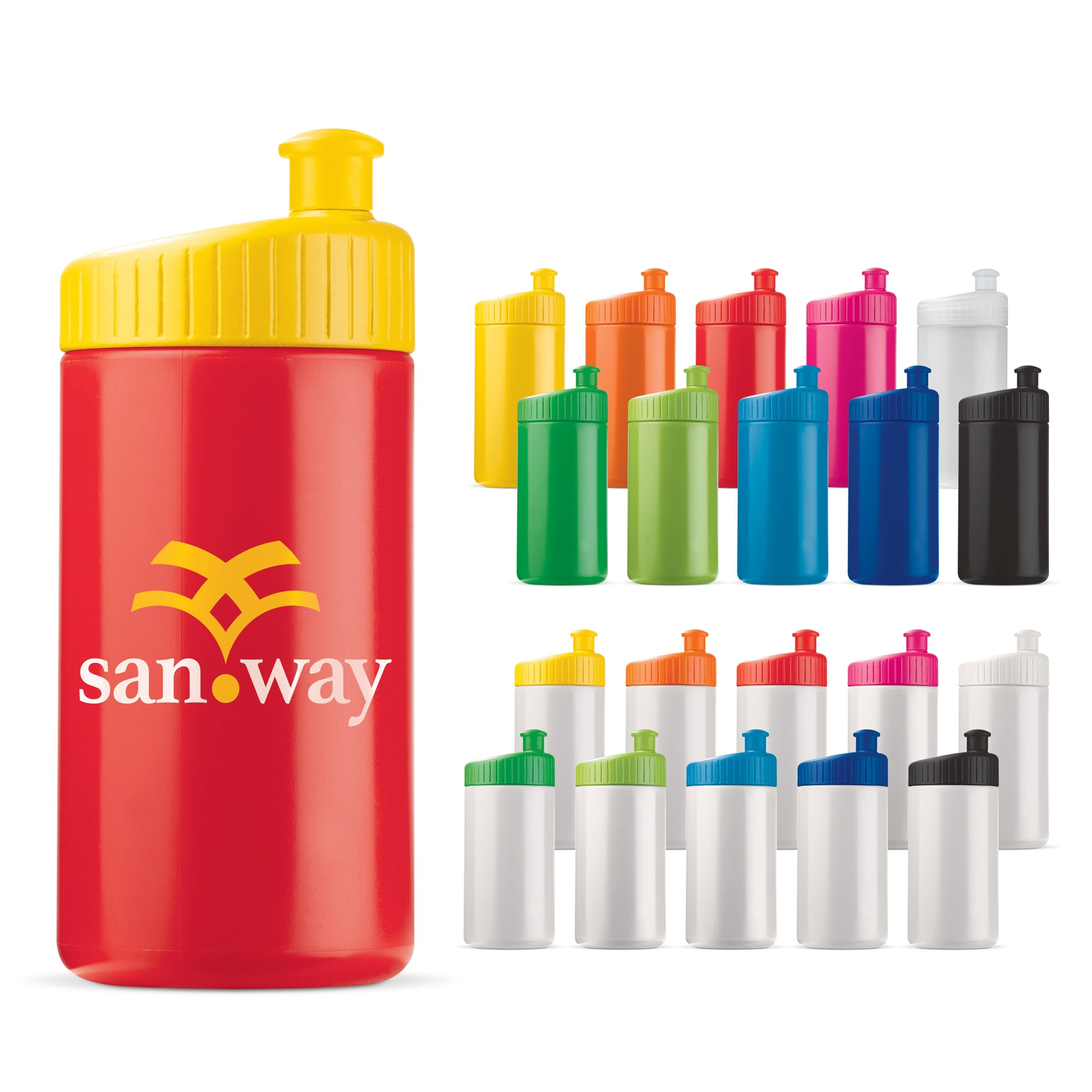 Sportflasche Design 500ml - weiss  -  orange-986