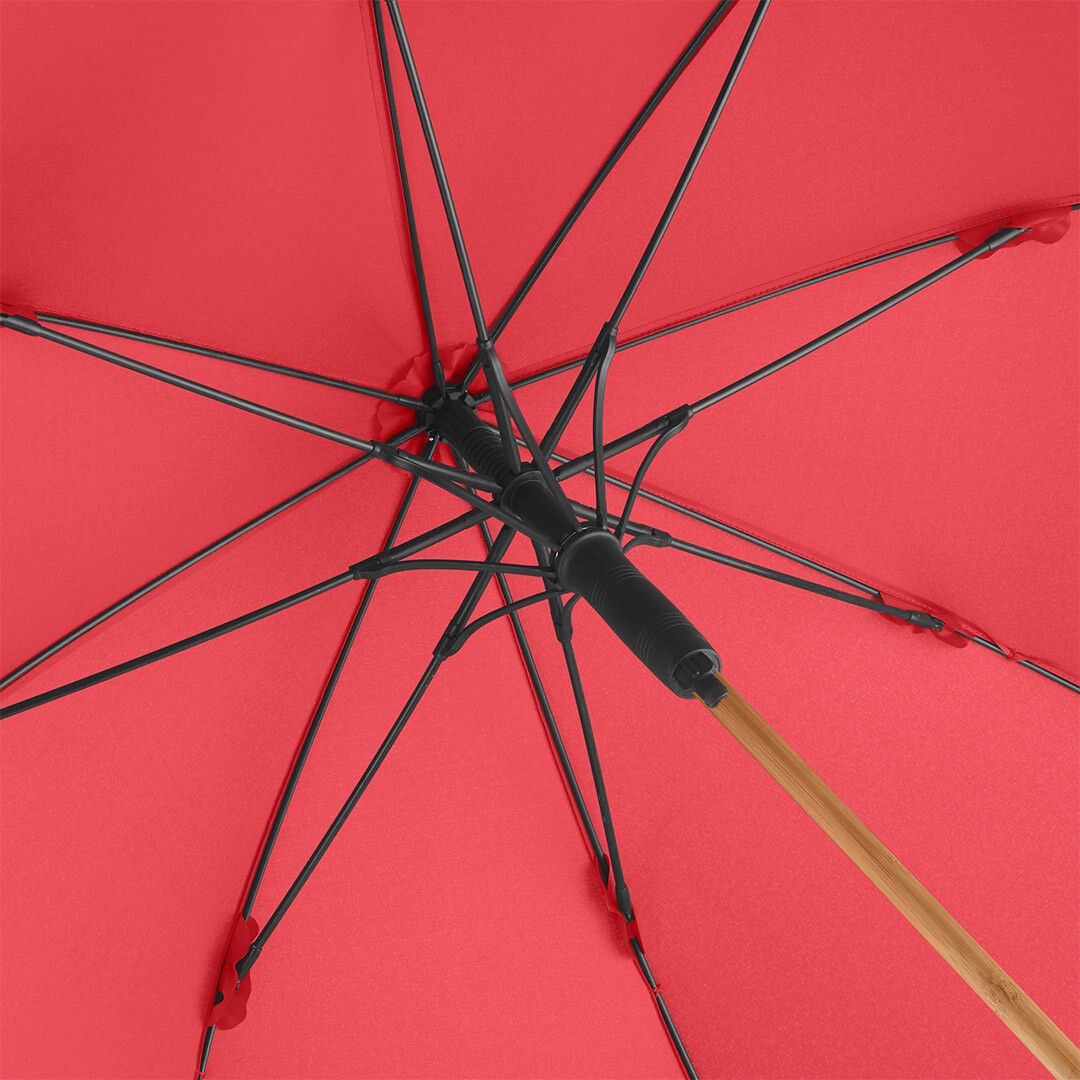 AC-Midsize-Bambus-Stockschirm ÖkoBrella mit waterSAVE® Bezug Ø112 cm - rot-515