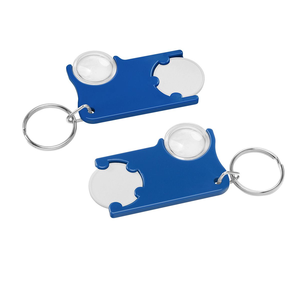 Chiphalter mit 1€-Chip und Lupe - weiß, blau-495