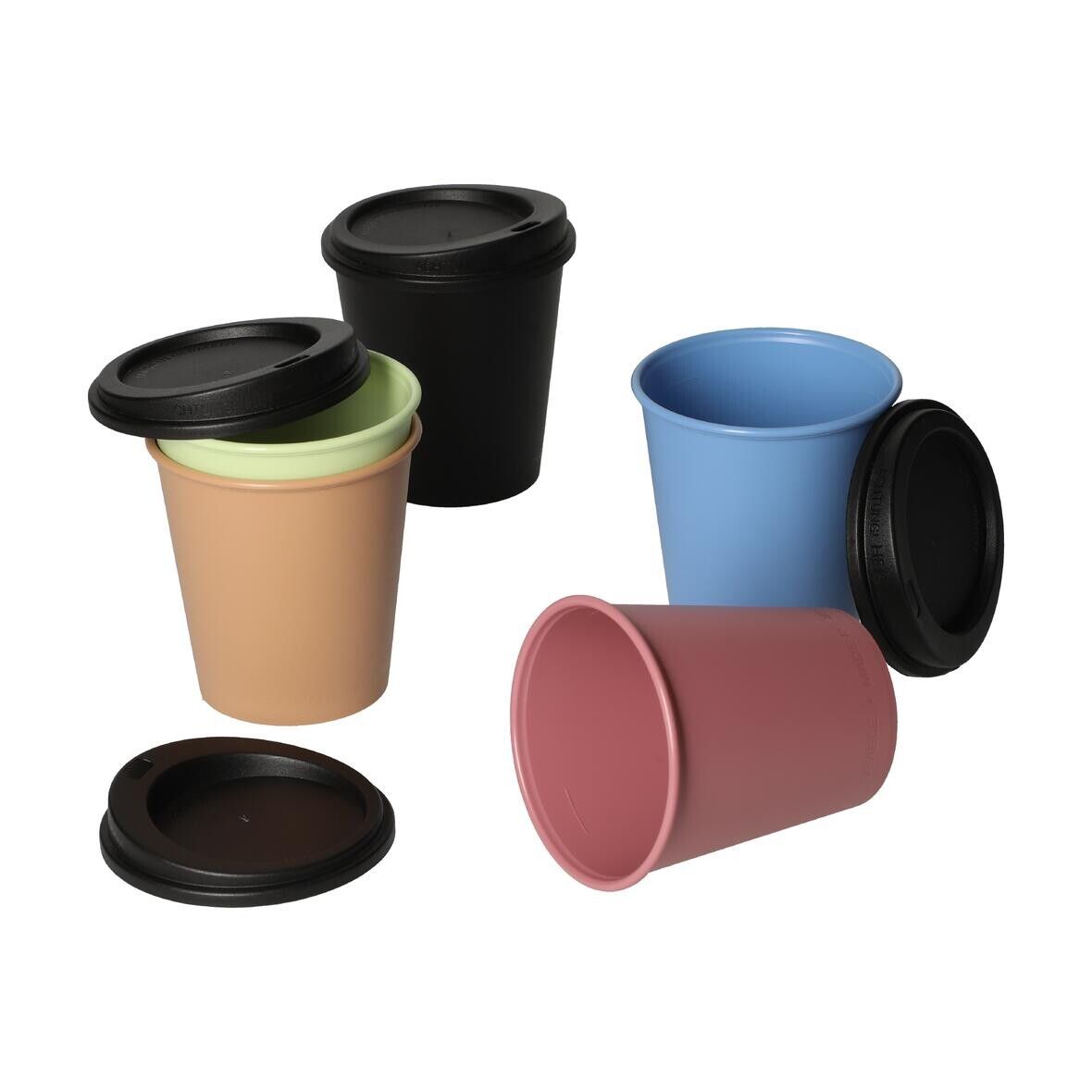 Kaffeebecher ToGo, 0,2 l - behagliches blau - schwarz-996