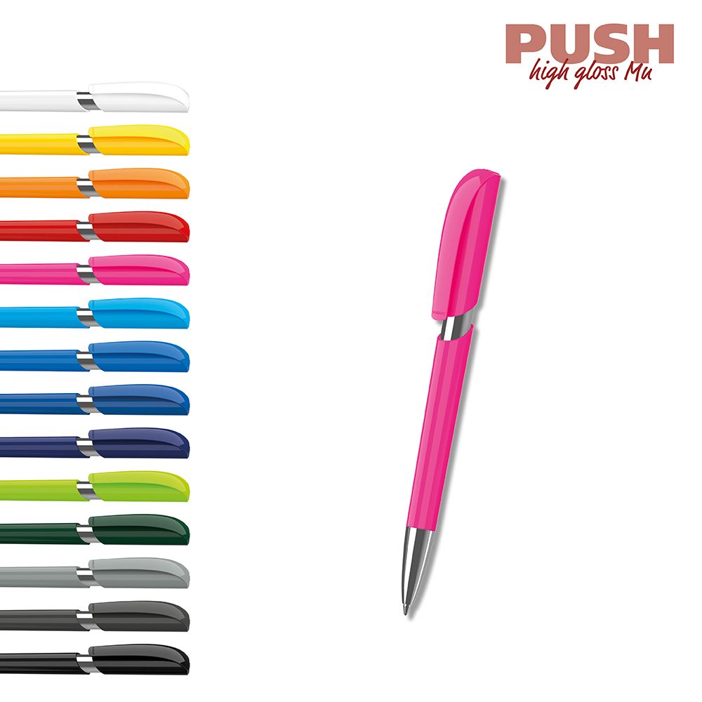 Druckkugelschreiber Push high gloss Mn - anthrazit-919