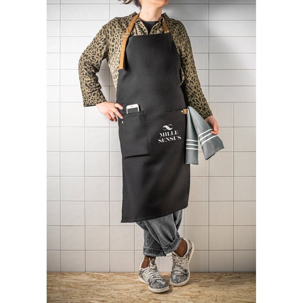 VESPER Schürze aus 100% Canvas-Baumwolle (300 g/m²) mit Metalldetails - blau-589