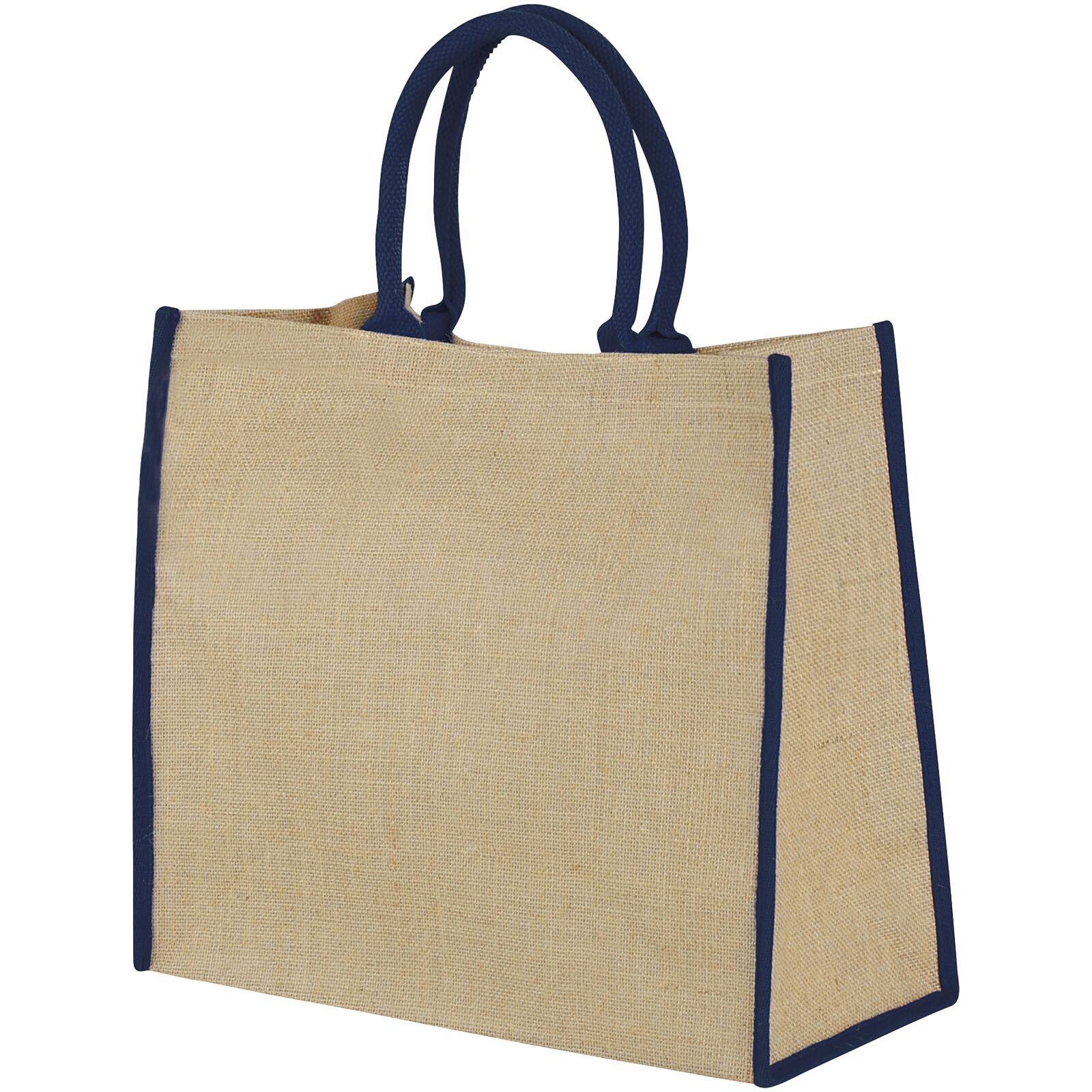 Harry farbige Jute Tragetasche 25L - natur -  navy-64