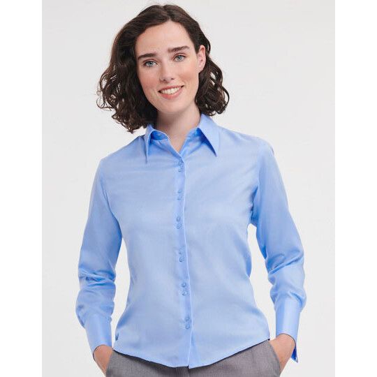Ladies' Long Sleeve Tailored Ultimate Non-Iron Shirt - bright sky-713