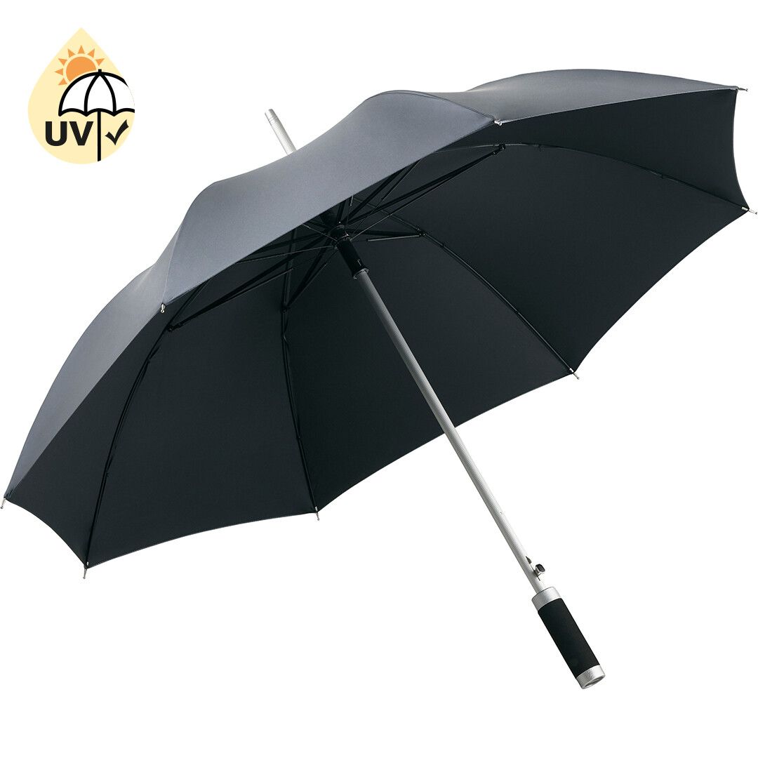 AC-Alu-Stockschirm Windmatic® Ø105 cm - grau - metallic - schwarz-252