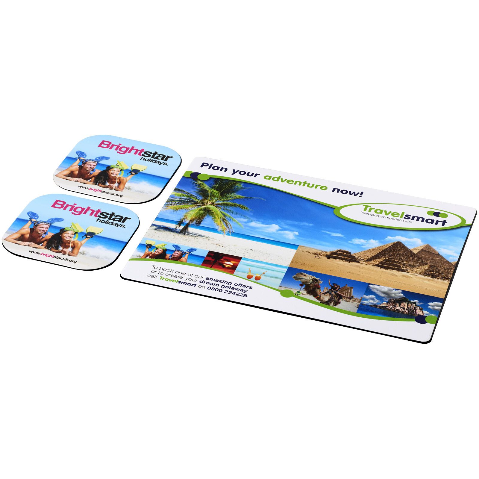 Brite-Mat Mousepad- und Untersetzer-Set 3 - schwarz-494