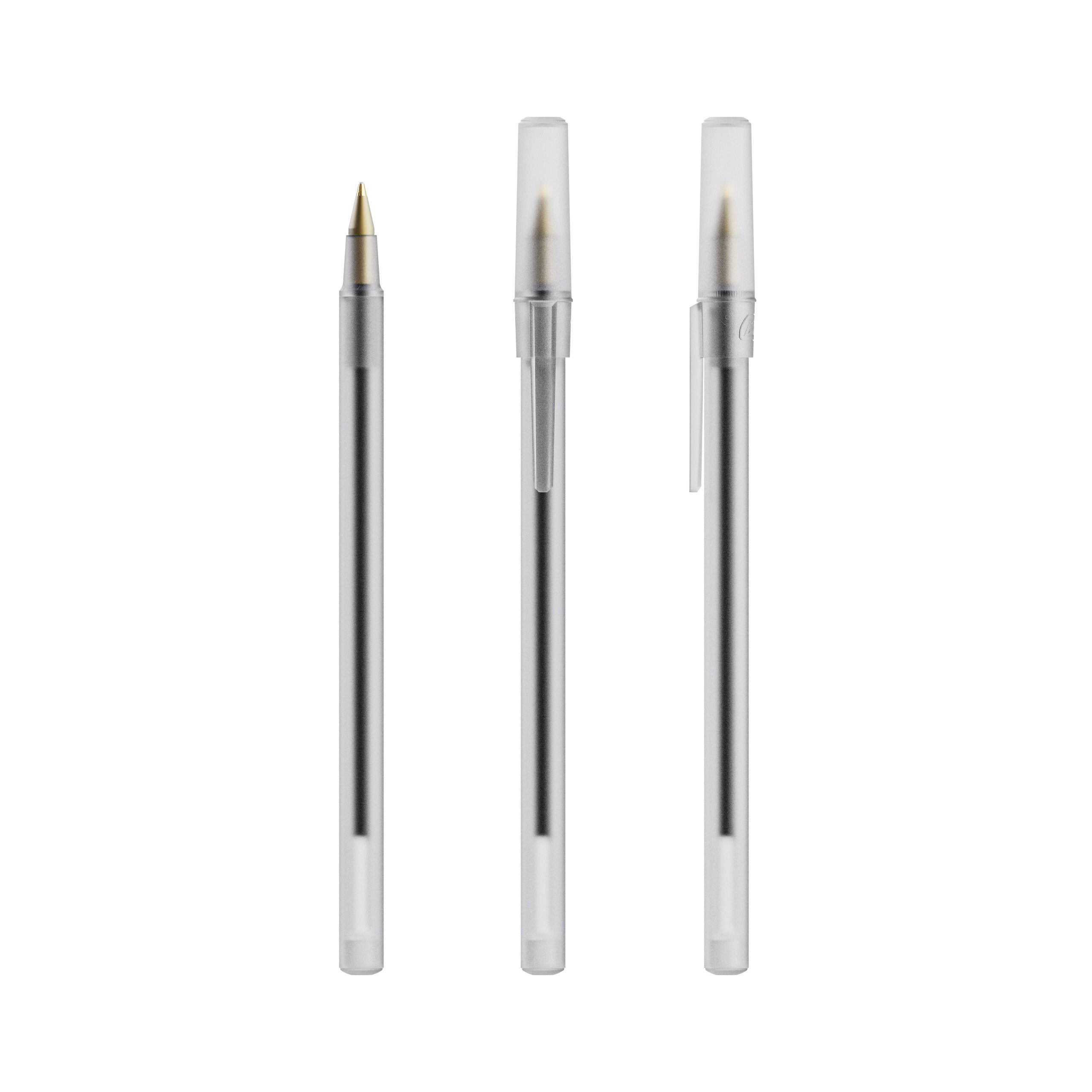 BIC® Round Stic® Kugelschreiber, Mine schwarz - gefrostetes weiß-474