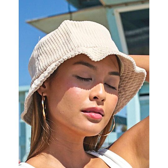 Big Corduroy Bucket Hat - black-1
