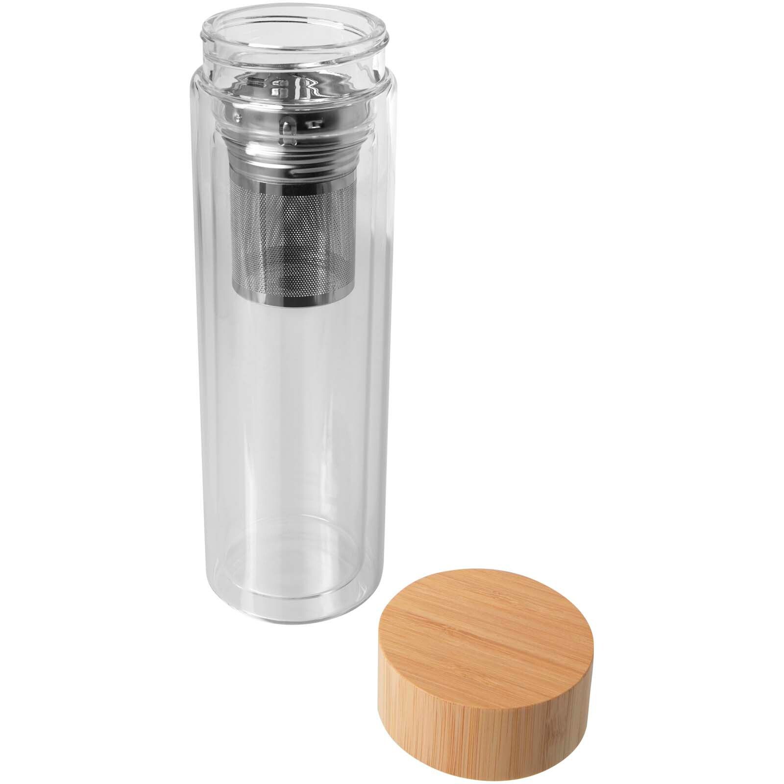 Bailey 400 ml Flasche aus Borosilikatglas mit Infuser und Bambusdeckel - transparent klar-871