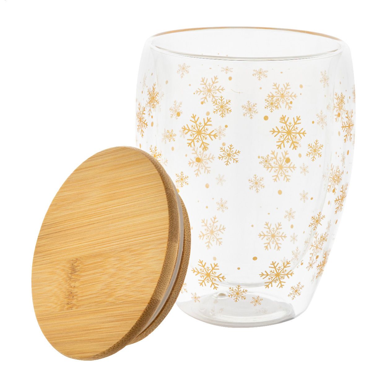 Bostro Weihnachts-Thermobecher aus Glas - transparent - natur-931