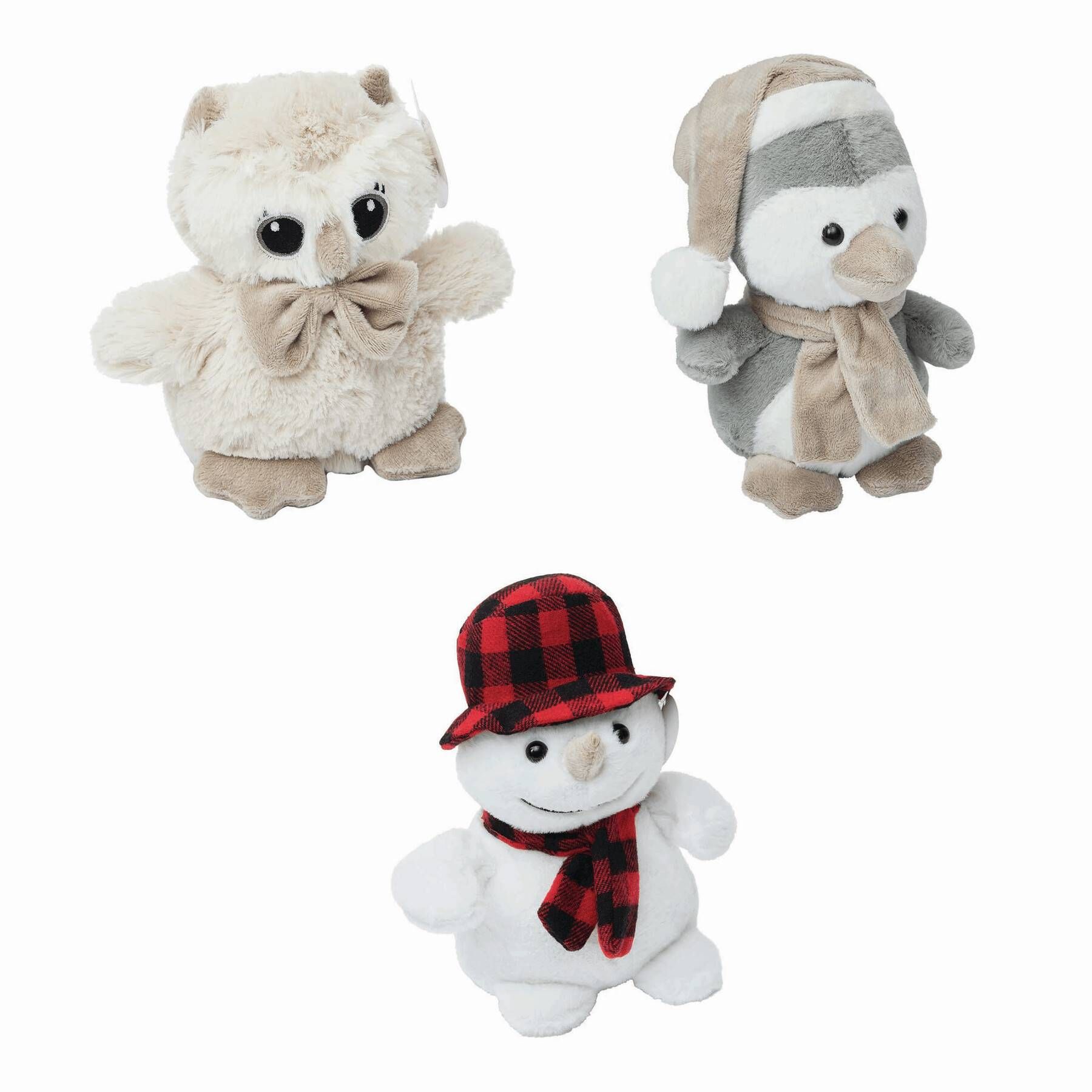 Plüsch-Schneemann JOHANN - rot - weiß-549