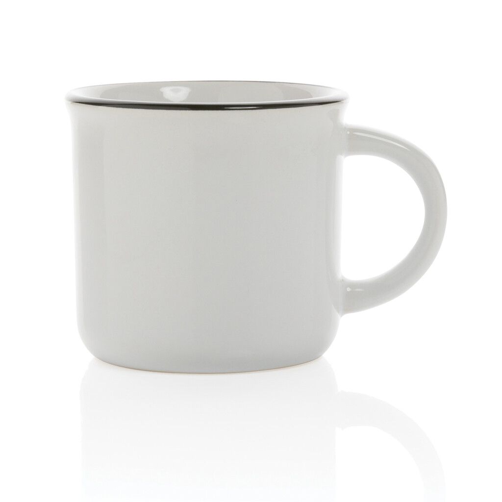 Vintage Keramiktasse, 280ml - weiß-56
