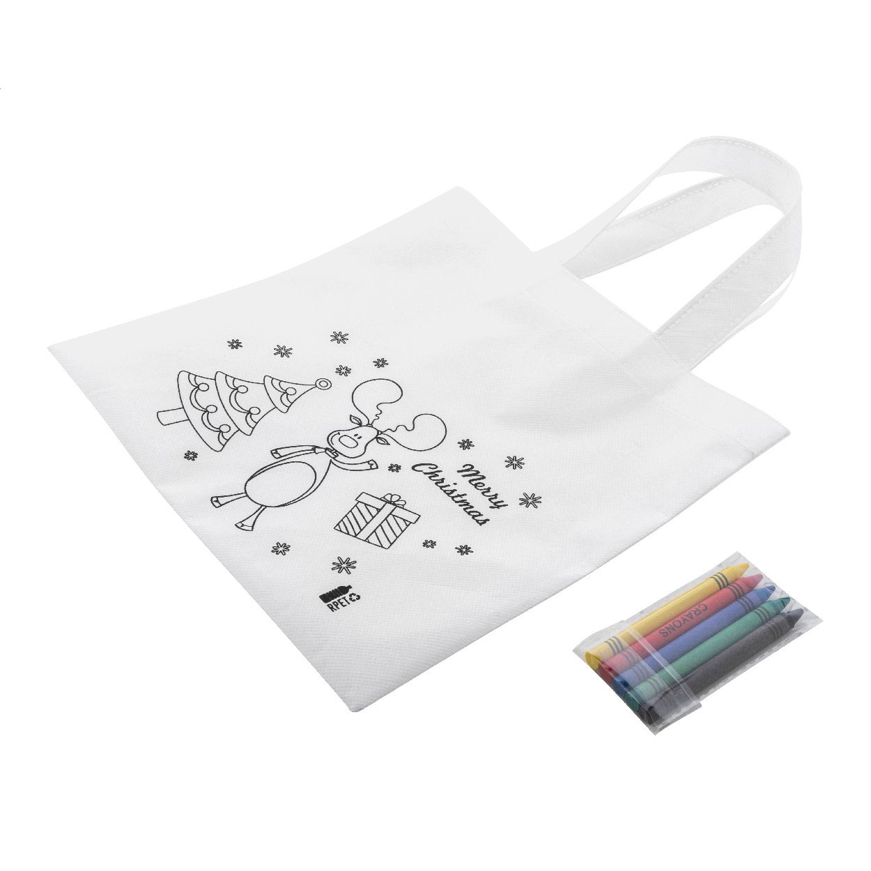 Julfar Shop Weihnachtstasche zum Ausmalen - weiß-206