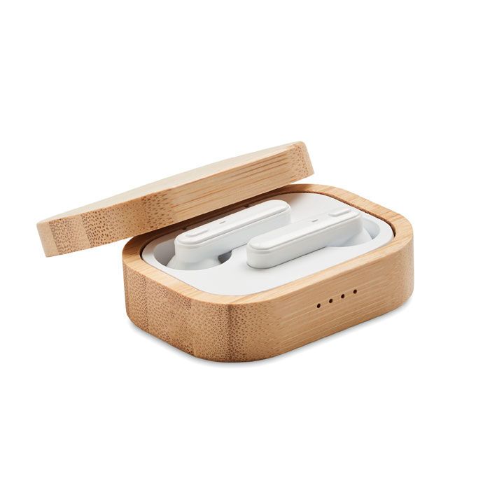 TWS 5.0 wireless Ohrhörer-Set JAZZ BAMBOO - holz-136