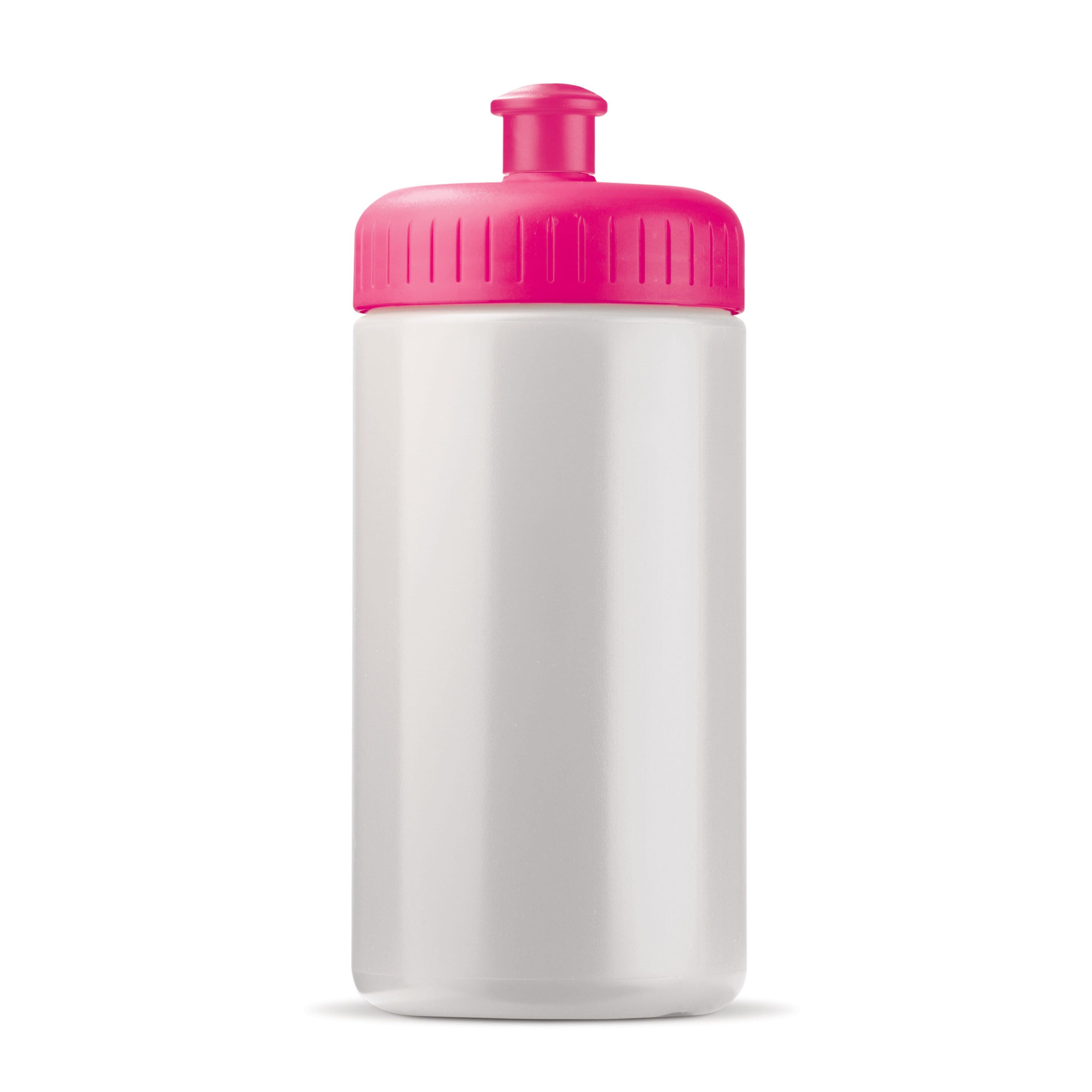 Sportflasche classic 500ml - weiss  -  rosa-394