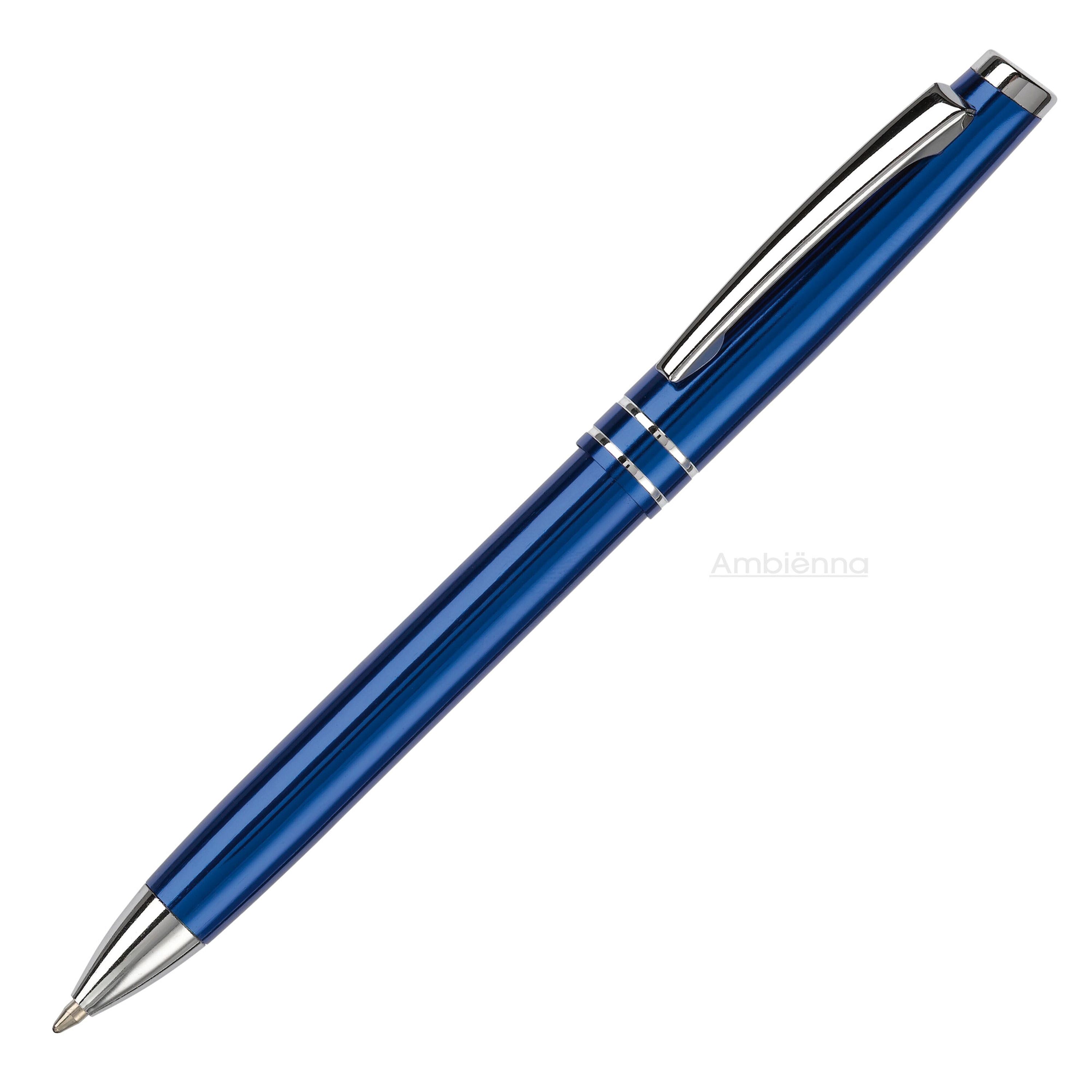 Aluminium Kugelschreiber mit 2 Ringen - dunkelblau-762
