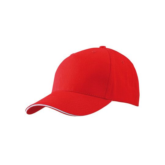 5 Panel Sandwich Cap - red - white-133